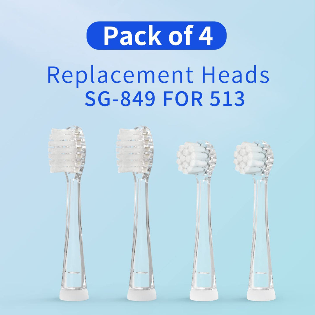 Sæt med ekstra børster til SG-513, SG-977 SEAGO, 4 stk., farve: transparent, SG-513 Refill