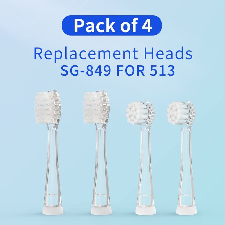 Sæt med ekstra børster til SG-513, SG-977 SEAGO, 4 stk., farve: transparent, SG-513 Refill