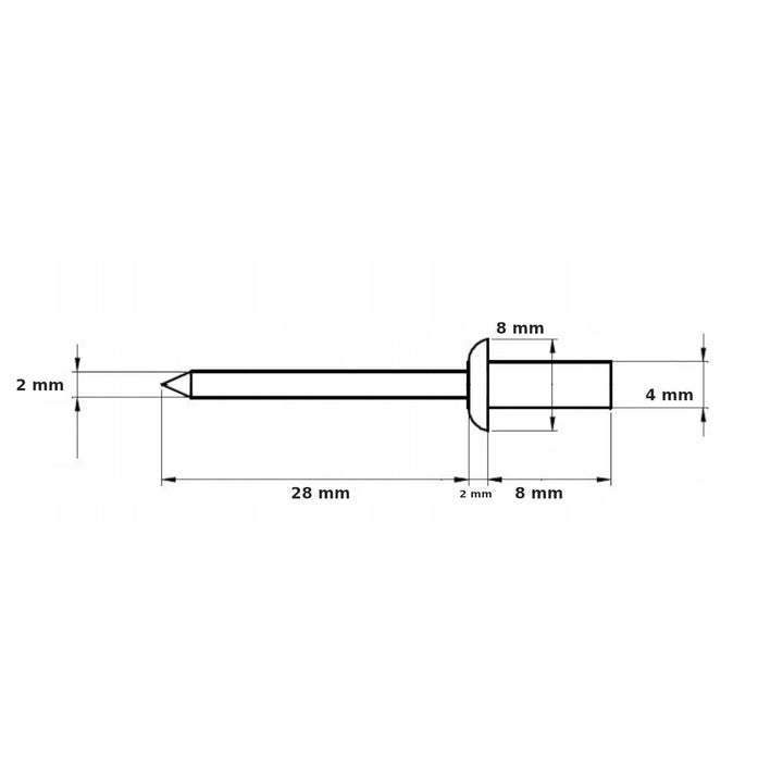 Riveter 4x8 - gylden eg (pakke - 100 stk.) SÆT