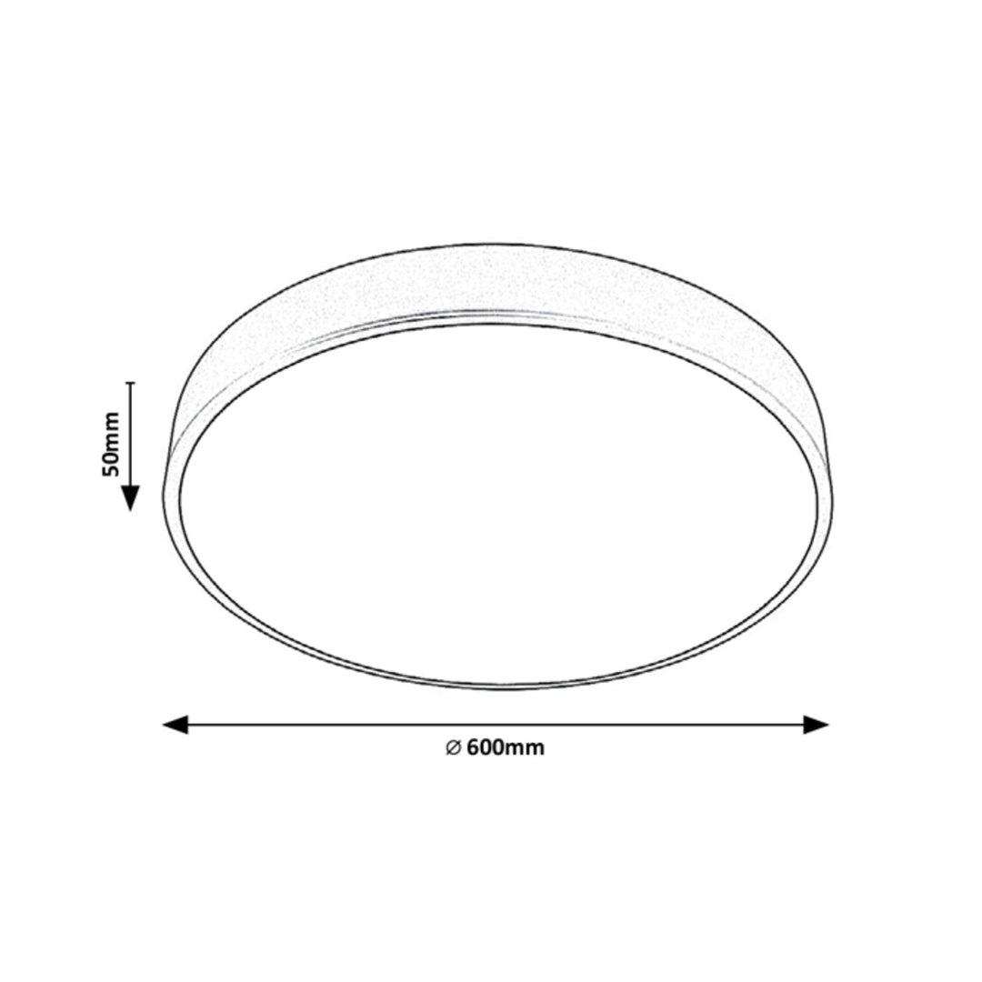 Tesia loftslampe, ind. Ceil.LED 60W, m.black,D60cm - loftlampe