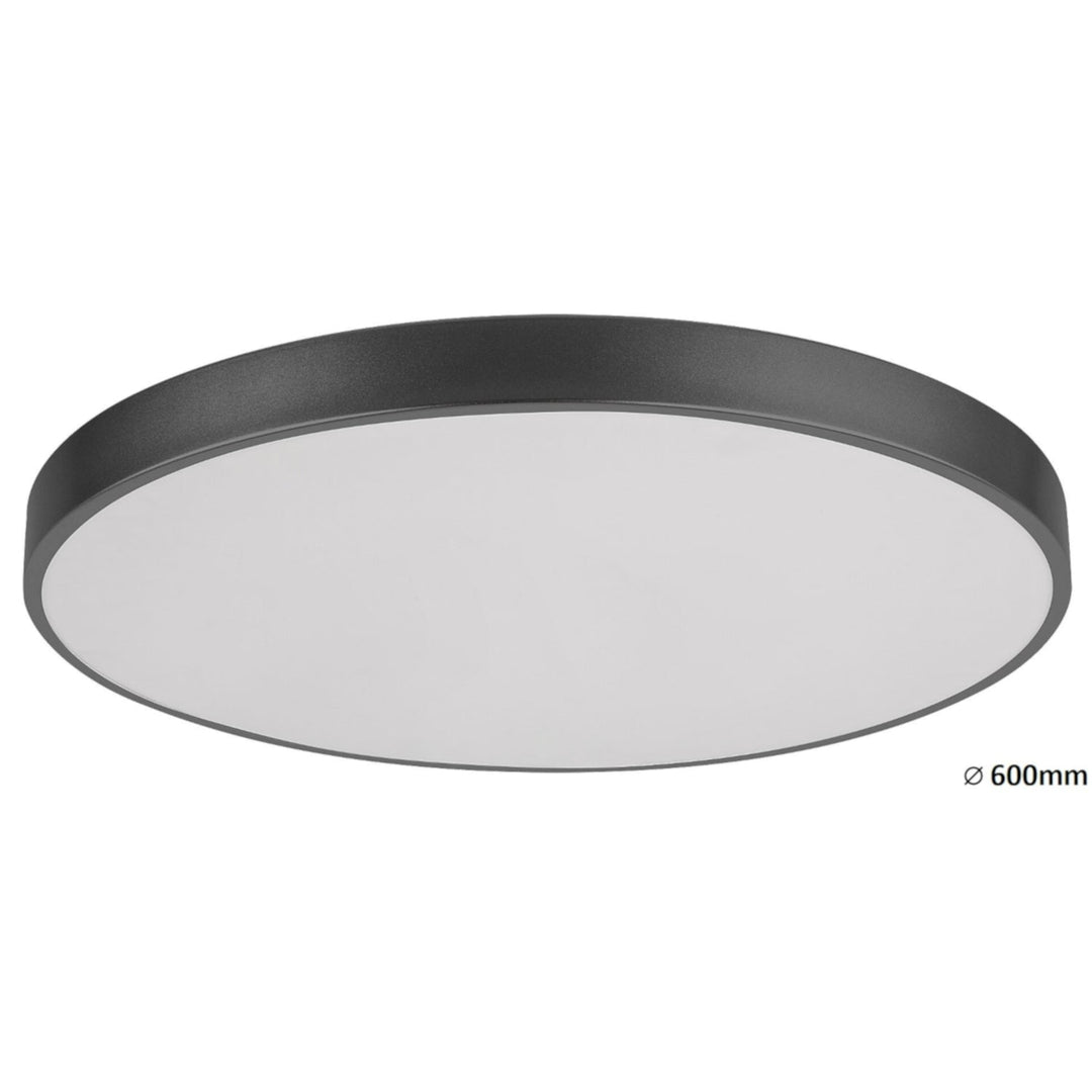 Tesia loftslampe, ind. Ceil.LED 60W, m.black,D60cm - loftlampe