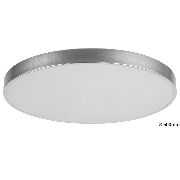 Tesia loftslampe, ind. Ceil.LED 60W, sølv, D60cm - loftlampe