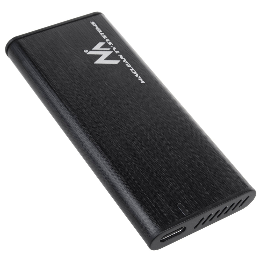 Maclean-diskkabinet, SSD M.2, NVMe (PCIe), NGFF (SATA), USB 3.1, størrelser 2230/2240/2260/2280, aluminiumskabinet, MCE443