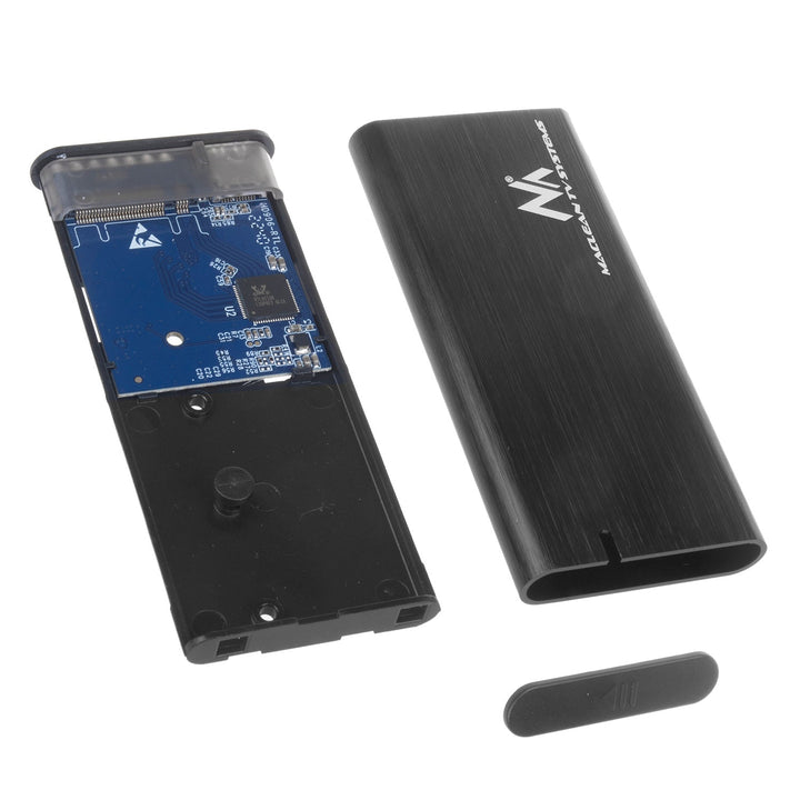Maclean-diskkabinet, SSD M.2, NVMe (PCIe), NGFF (SATA), USB 3.1, størrelser 2230/2240/2260/2280, aluminiumskabinet, MCE443