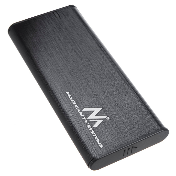 Maclean-diskkabinet, SSD M.2, NVMe (PCIe), NGFF (SATA), USB 3.1, størrelser 2230/2240/2260/2280, aluminiumskabinet, MCE443