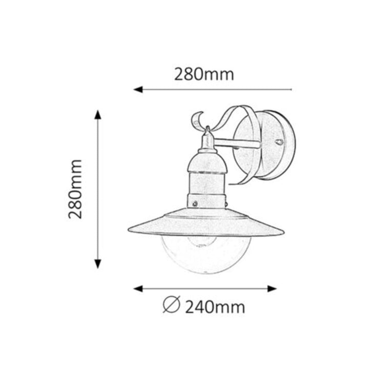 Udendørslampe Oslo garden wall lampE27 60W a.gold IP44