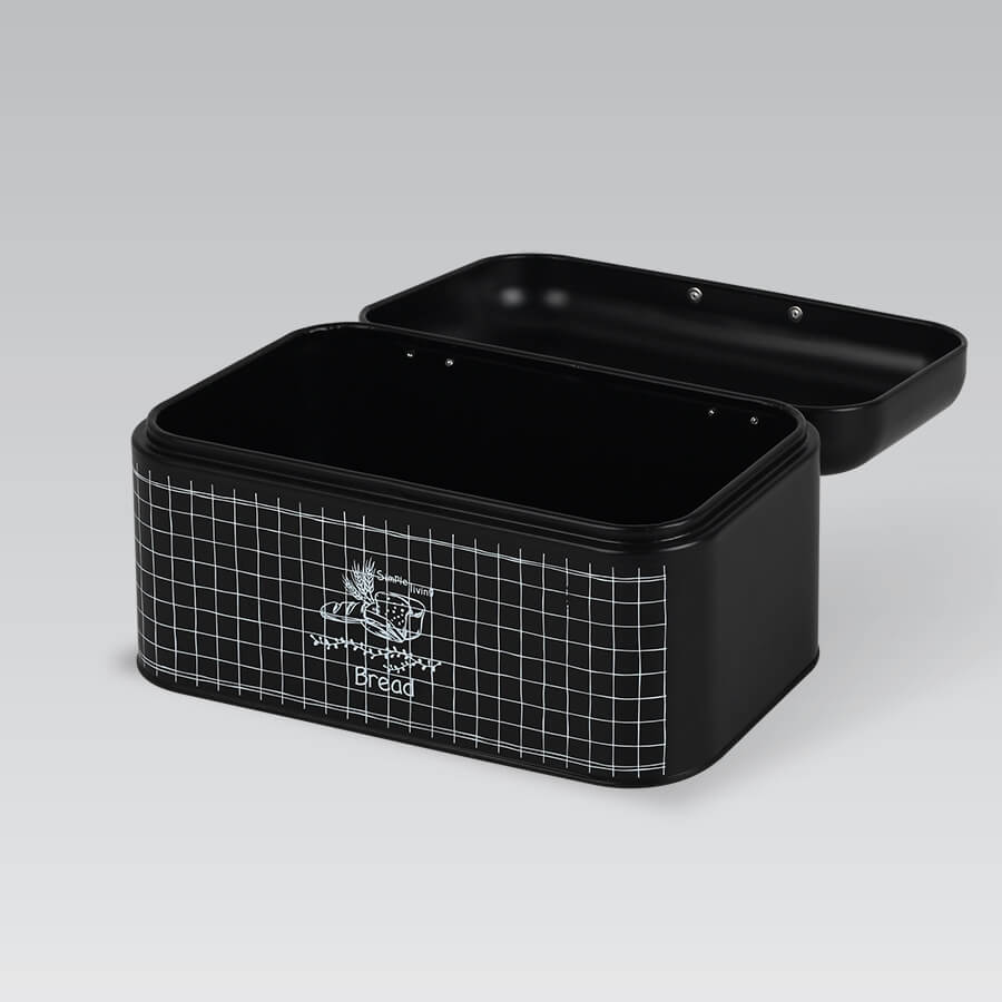 Brødbeholder med låg 30x20x15,7 cm Steel Black