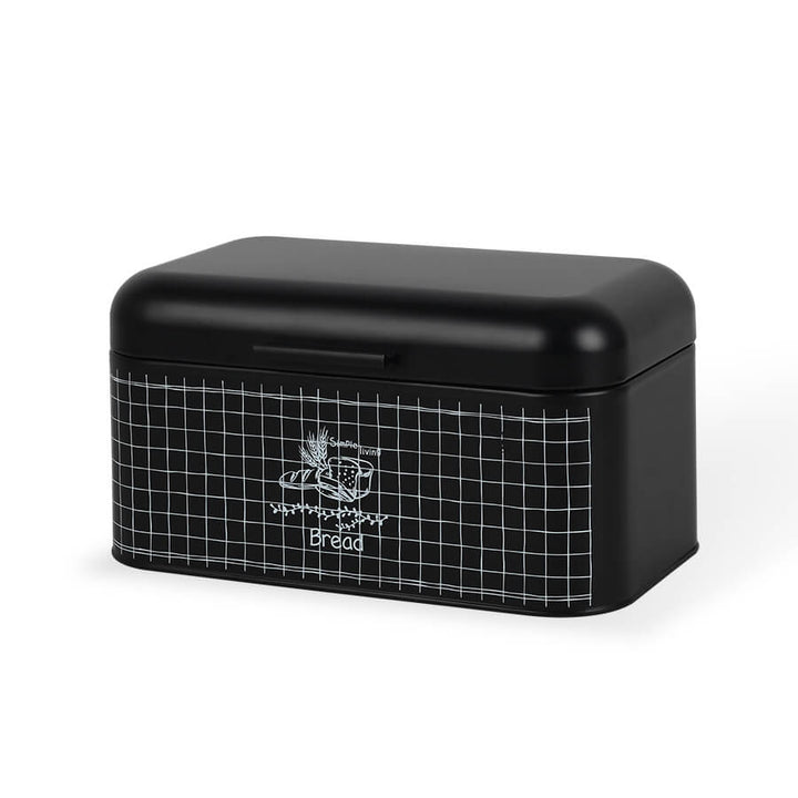 Brødbeholder med låg 30x20x15,7 cm Steel Black