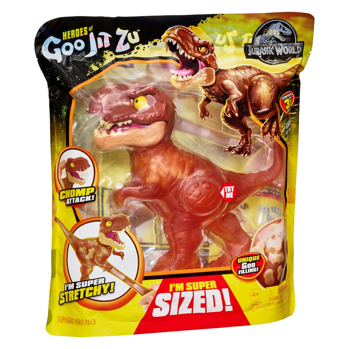 Figur Heroes of Goo Jit Zu Jurassic World stor dinosaur Supagoo T.Rex - højde 19,5 cm