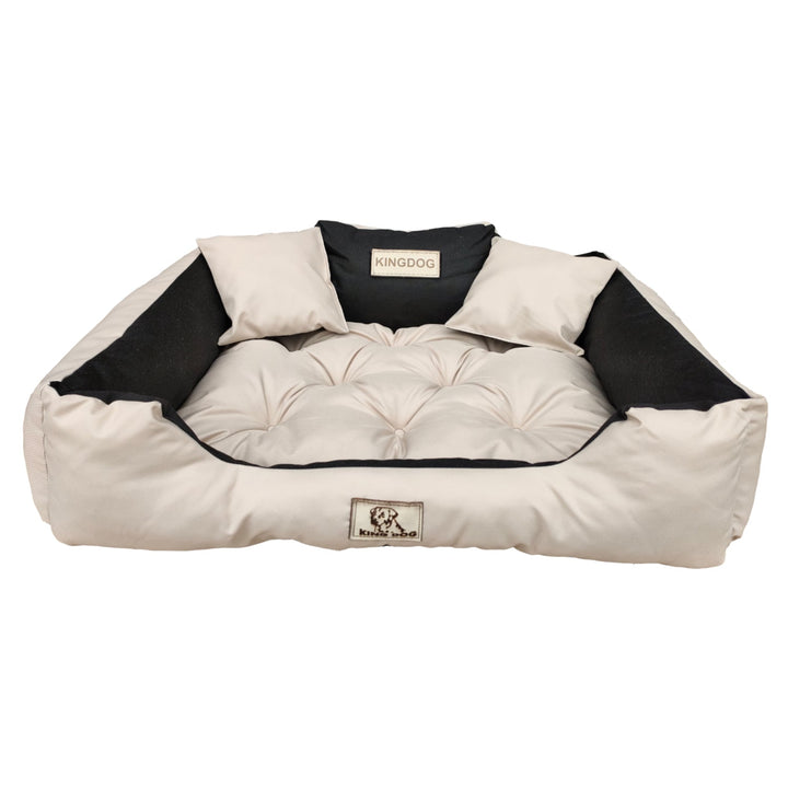 Hundeseng, kattebørne 55 x 45 Beige Kingdog størrelse S
