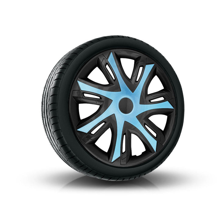 16'' NRM N-Power bicolor azure/black hjulkapsler, sort - azurblå, 4 stk.