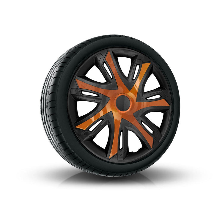 16'' NRM N-Power bicolor copper/black sort-kobberfargede hjulkapsler, 4 stk.
