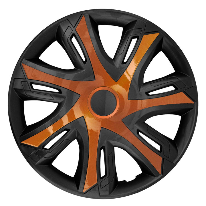 16'' NRM N-Power bicolor copper/black sort-kobberfargede hjulkapsler, 4 stk.