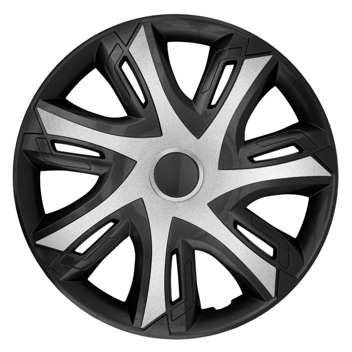 14" NRM N-Power bicolor silver/black hjulkapsler, sort-sølvfarvede, 4 stk.