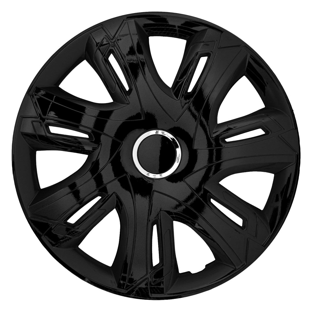 16" Supernova sortlakeret hjulkapsler, 4 stk., universal