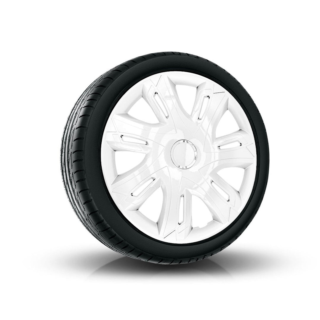 14" Supernova hvidlakeret hjulkapsler, 4 stk. universal