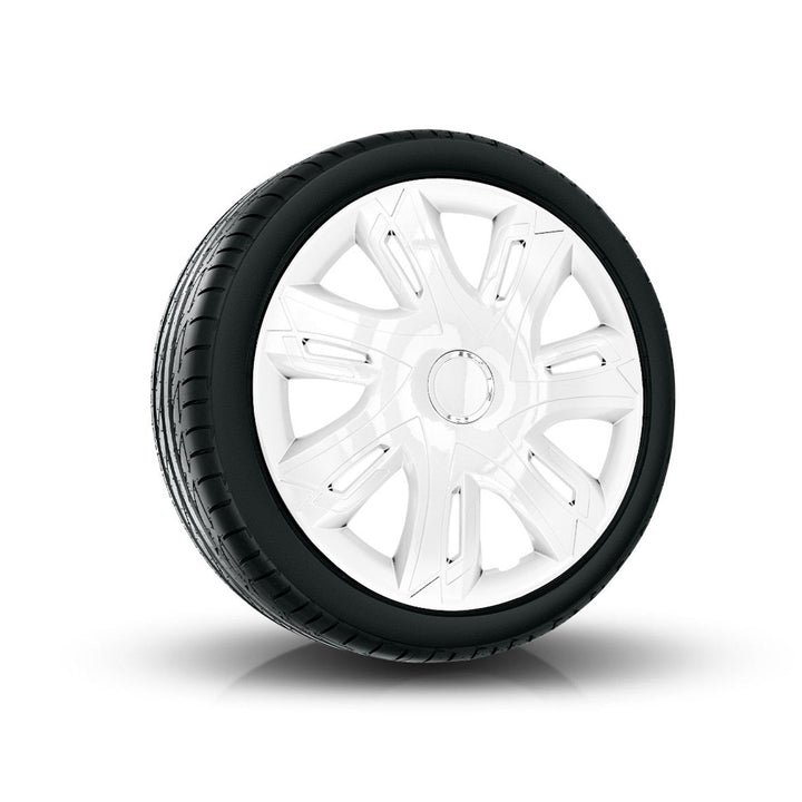 14" Supernova hvidlakeret hjulkapsler, 4 stk. universal