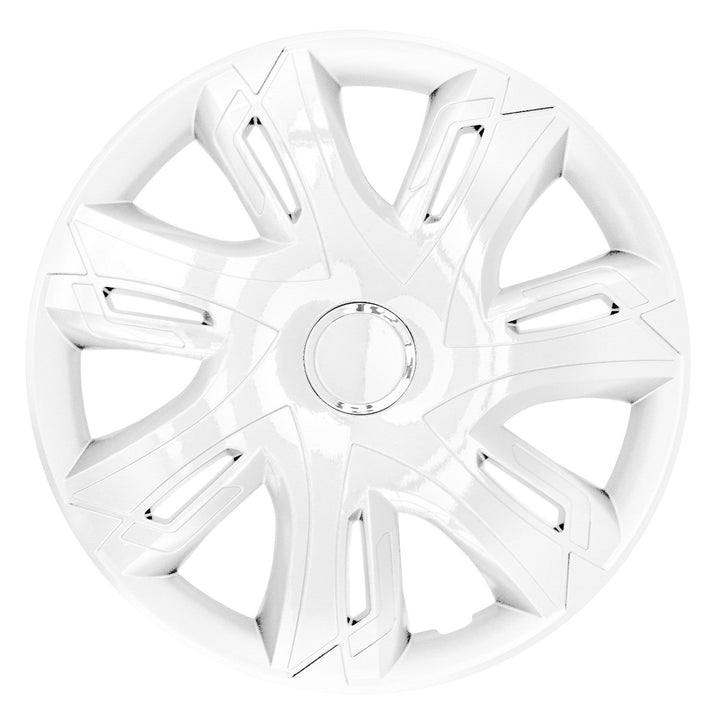 14" Supernova hvidlakeret hjulkapsler, 4 stk. universal