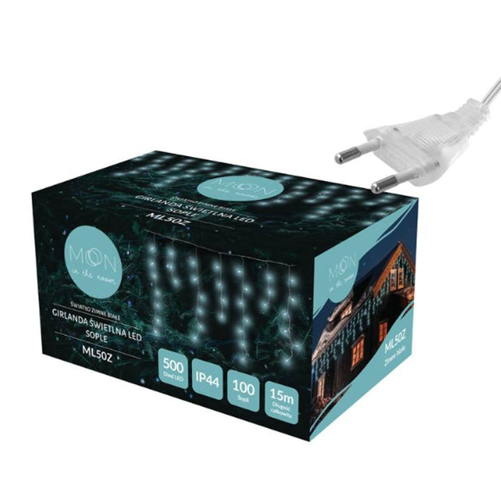 Lyskæde ML50Z 100 istapper 500 LED 15 m kold hvid IP44