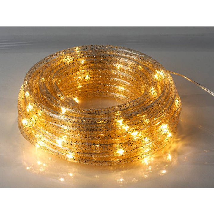 Dekorativt lyssnor ML54GC 100LED 10m med guldglimmer, varm hvid IP44