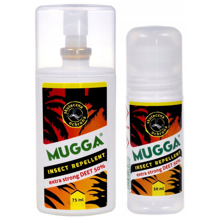 Mugga Strong Spray + Roll On 50 % Deet Mugga-sæt