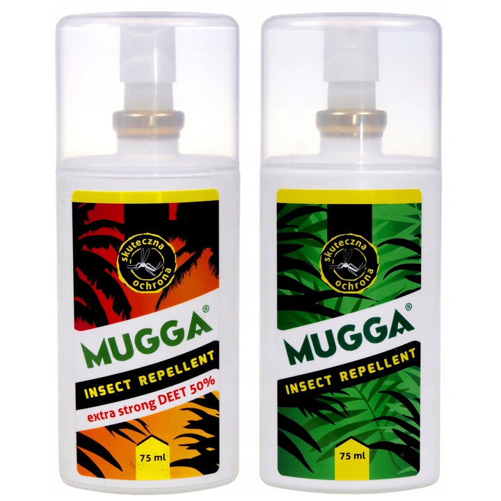 2X MUGGA 50% + 9,5% DEET Familiesæt mod myg