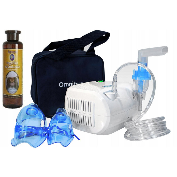 Omnibus BR-CN116 kompressorinhalator, hvid + saltvandsspray