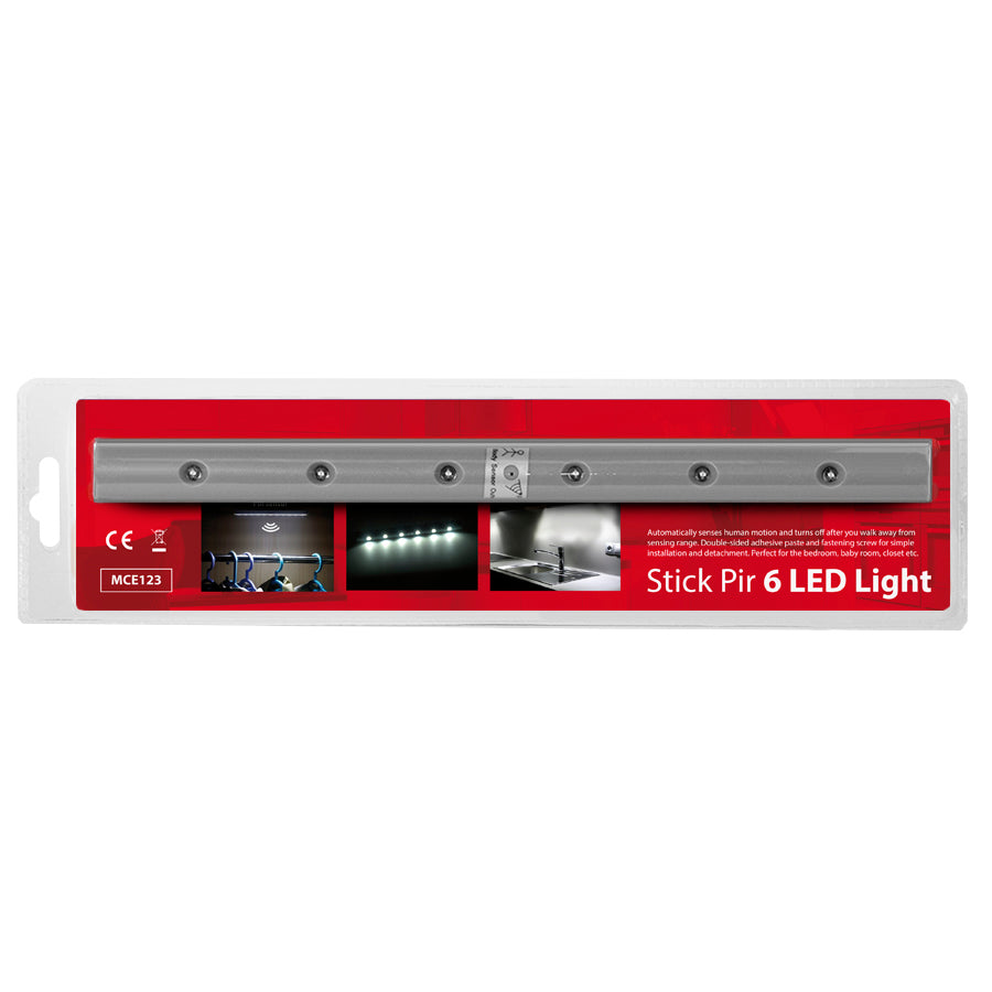 2x Maclean 6 LED-lampe med bevægelsessensor + AAA-batterier