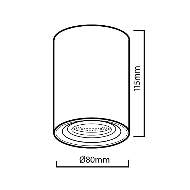 Rund loftlampe Maclean x 3 stk. + GU 10-pærer x 3 stk.
