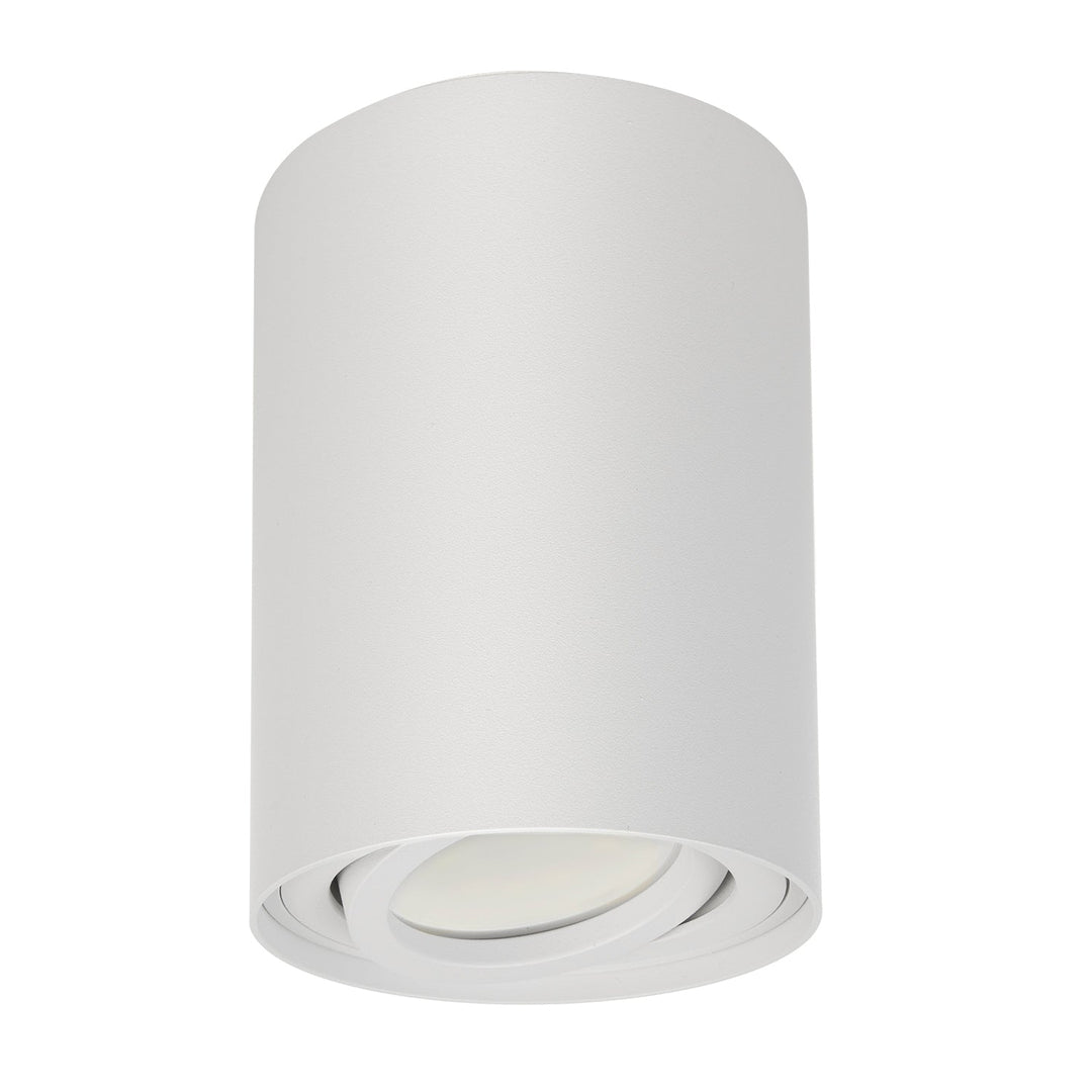 Maclean rund loftlampe, hvid MCE422 + LED-pære GU10 5W 4000K