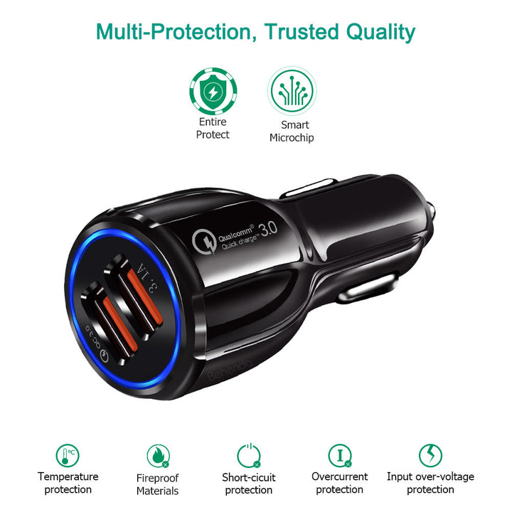 Maclean Energy 6100 mA USB-billader til bil + kabel