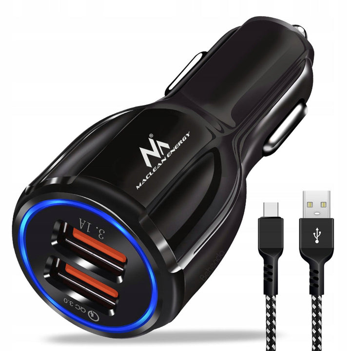 Maclean Energy 6100 mA USB-billader til bil + kabel