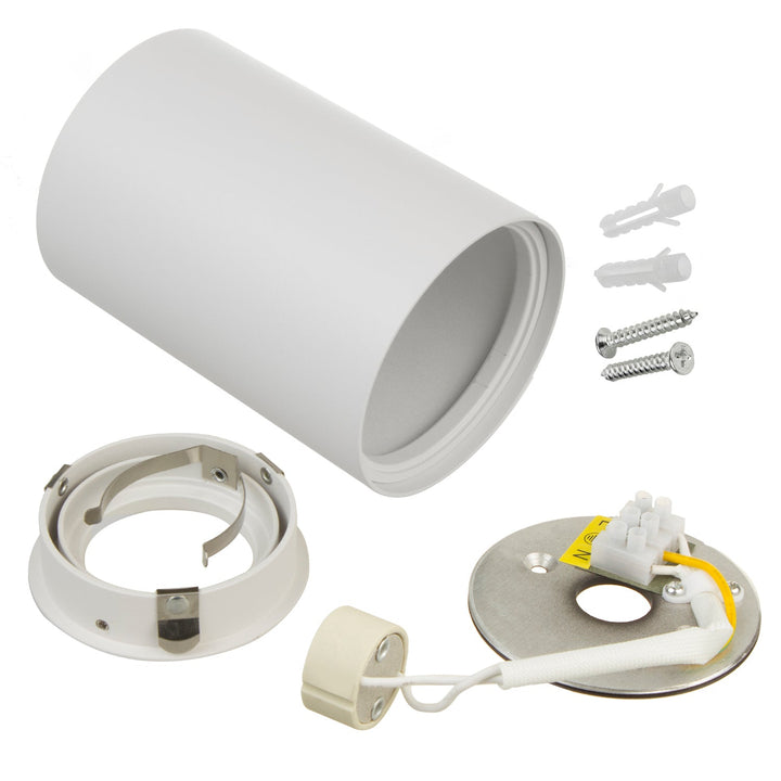 3x Maclean hvid rund loftslampe MCE422 + 3x LED-pære GU10 5W 4000K