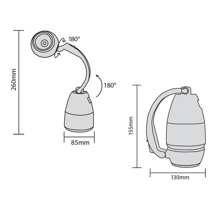 Multifunktionel lommelygte Maclean MCE294 200 lm + 3× AA-batteri Varta