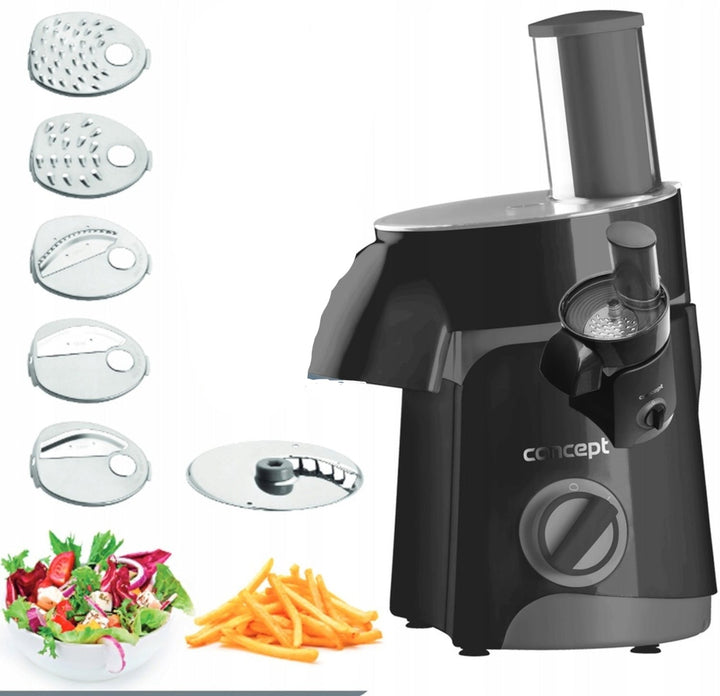 Elektrisk kartoffelriveskive/grøntsagssnitter fresh salad black concept es1010