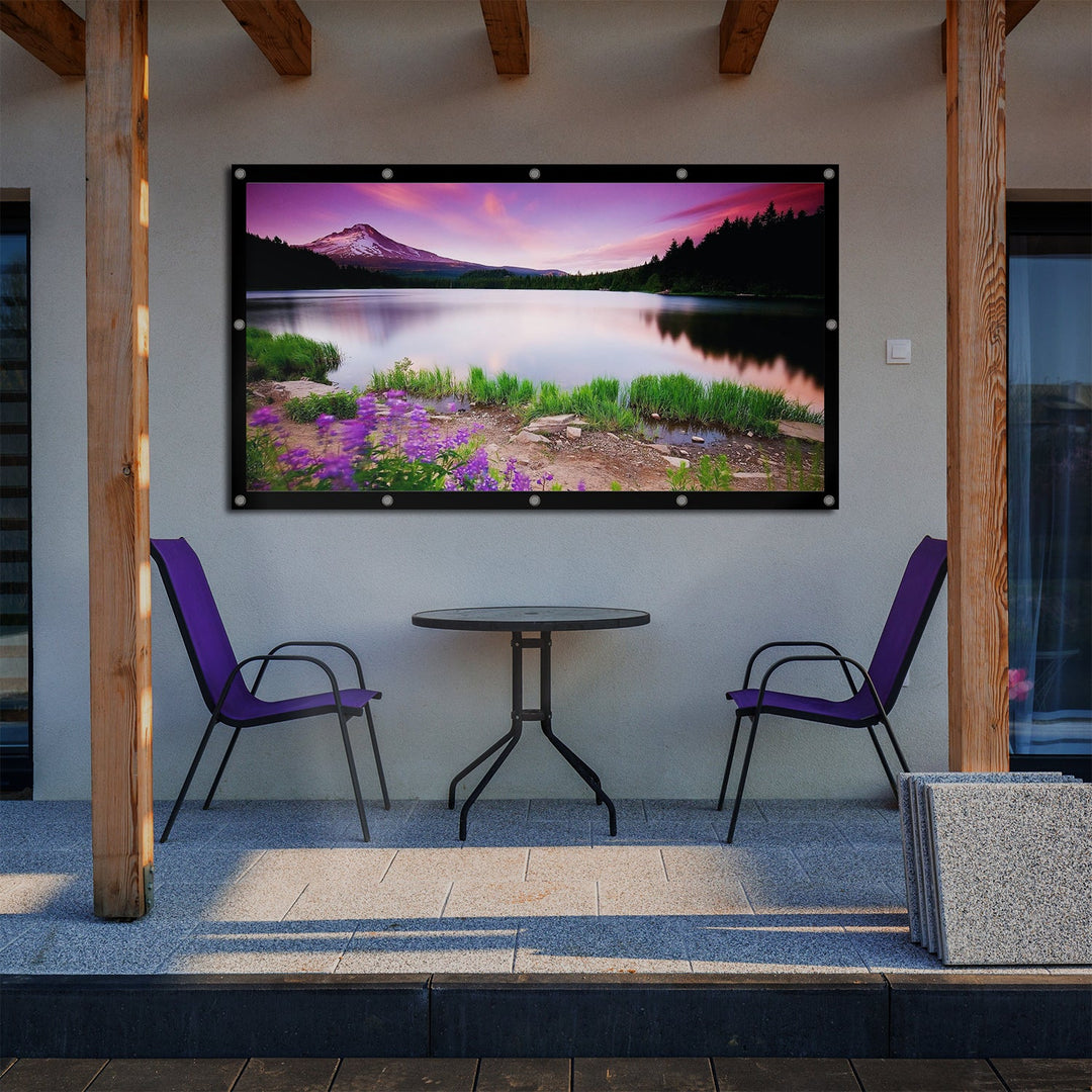 Maclean-projektionsskærm, 120", 265x149 cm, ramme 25 mm 16:9, kroge til spænding, MC-982