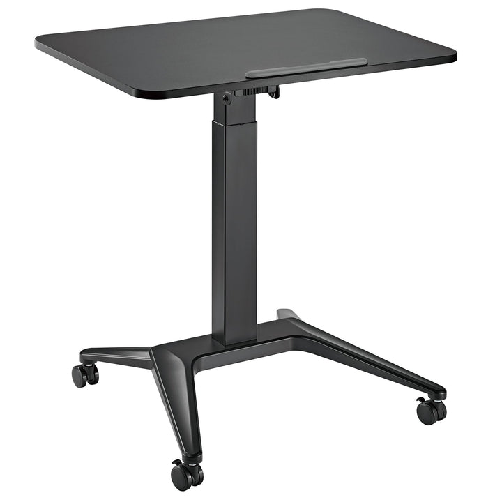 Mobil skrivebord til bærbar computer Maclean, sort, pneumatisk højdejustering, 80x52 cm, maks. 8 kg, 109 cm høj, MC-453B