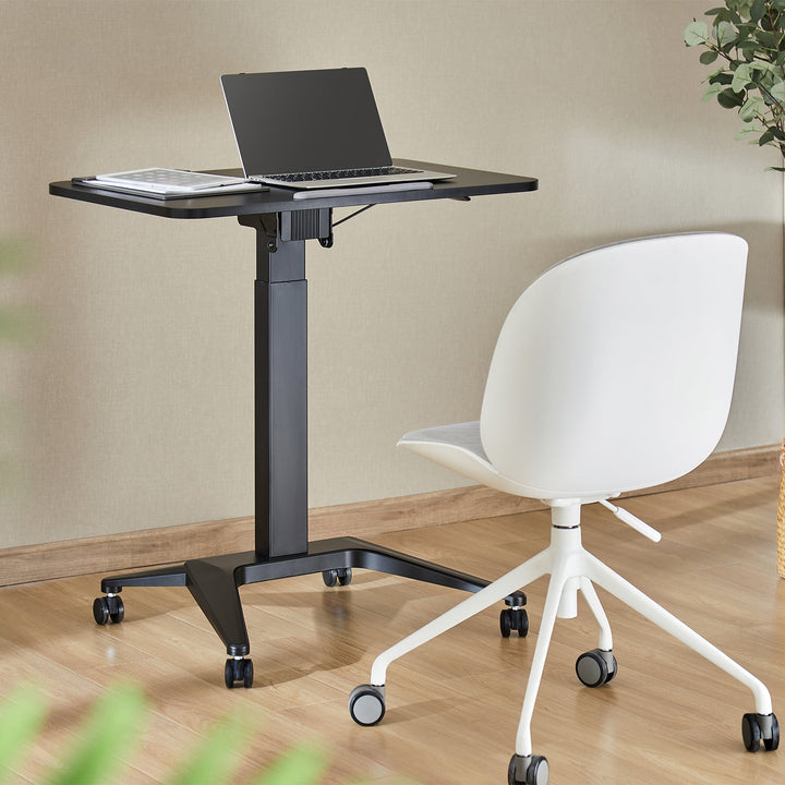 Mobil skrivebord til bærbar computer Maclean, sort, pneumatisk højdejustering, 80x52 cm, maks. 8 kg, 109 cm høj, MC-453B