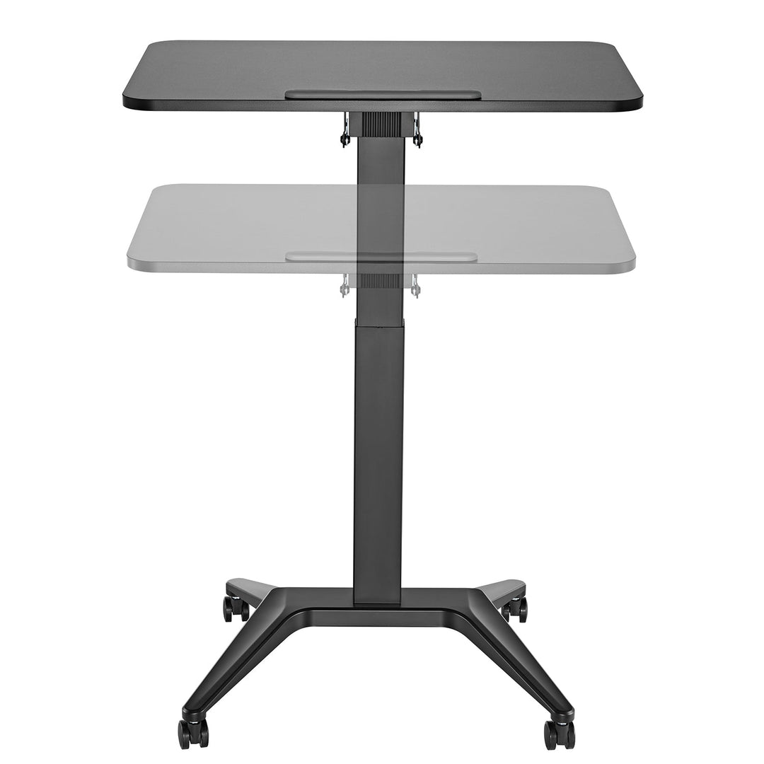 Mobil skrivebord til bærbar computer Maclean, sort, pneumatisk højdejustering, 80x52 cm, maks. 8 kg, 109 cm høj, MC-453B
