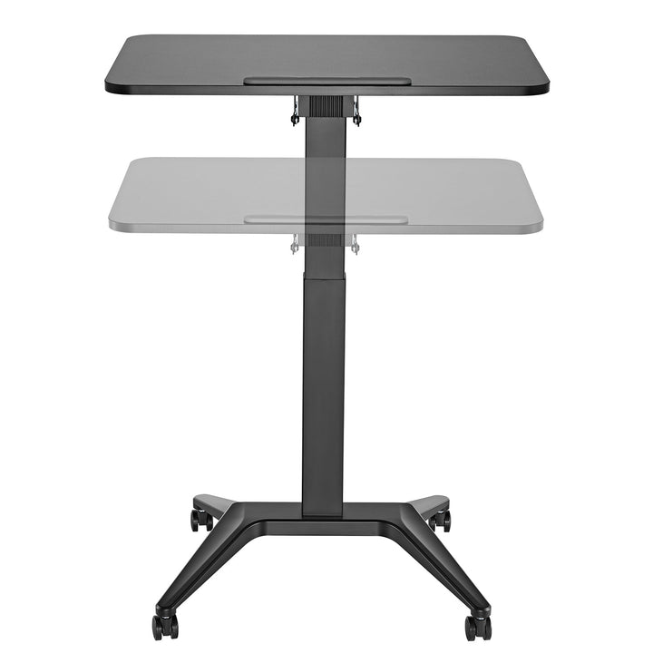 Mobil skrivebord til bærbar computer Maclean, sort, pneumatisk højdejustering, 80x52 cm, maks. 8 kg, 109 cm høj, MC-453B