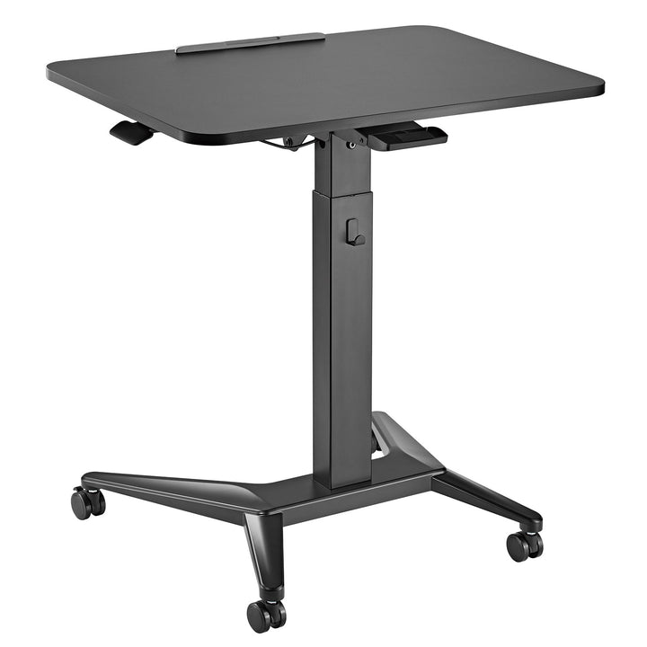 Mobil skrivebord til bærbar computer Maclean, sort, pneumatisk højdejustering, 80x52 cm, maks. 8 kg, 109 cm høj, MC-453B