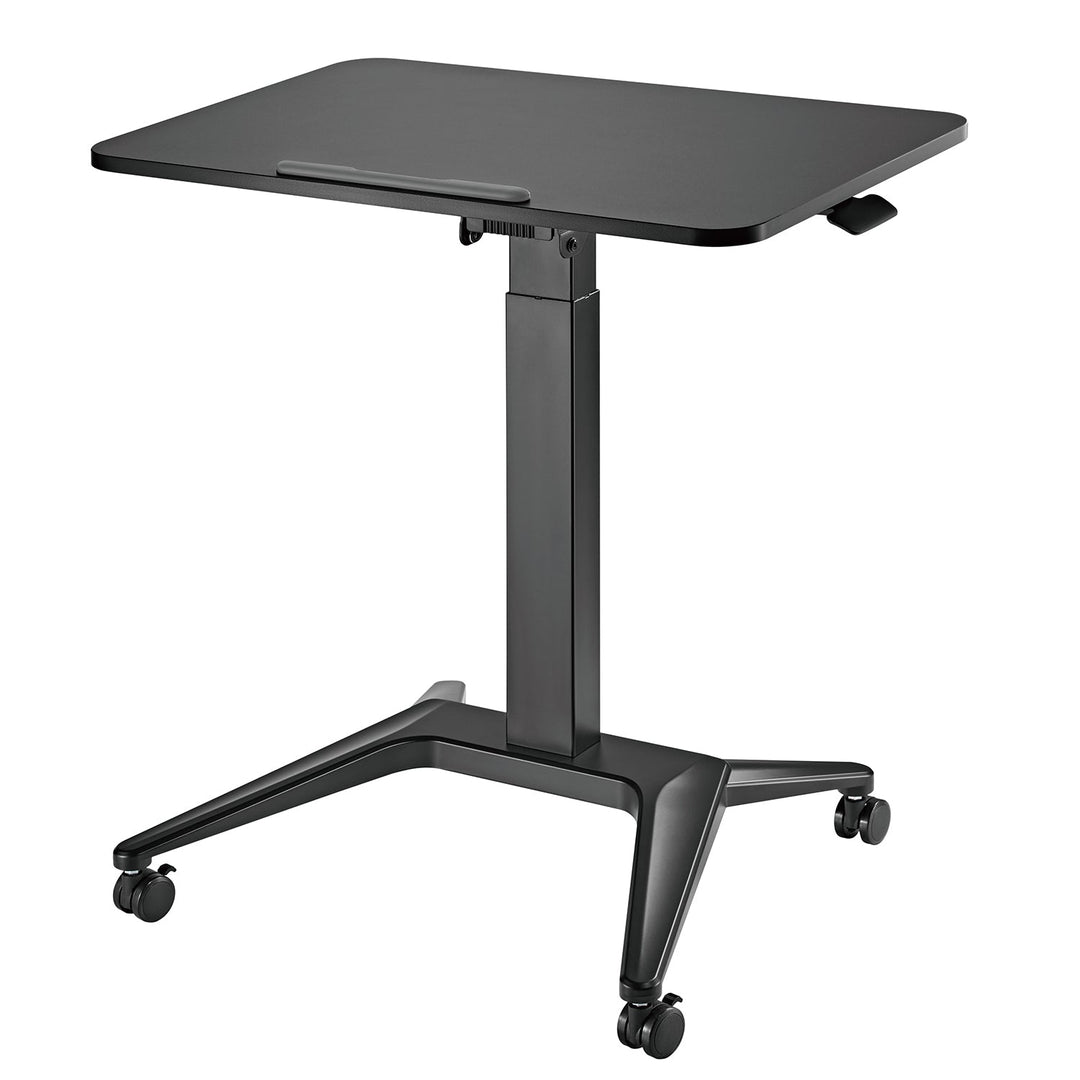 Mobil skrivebord til bærbar computer Maclean, sort, pneumatisk højdejustering, 80x52 cm, maks. 8 kg, 109 cm høj, MC-453B