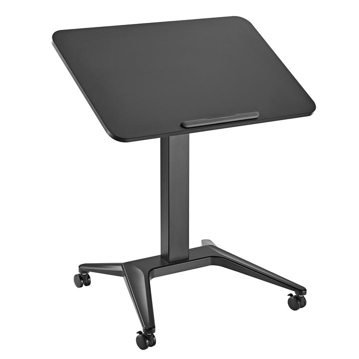 Mobil skrivebord til bærbar computer Maclean, sort, pneumatisk højdejustering, 80x52 cm, maks. 8 kg, 109 cm høj, MC-453B