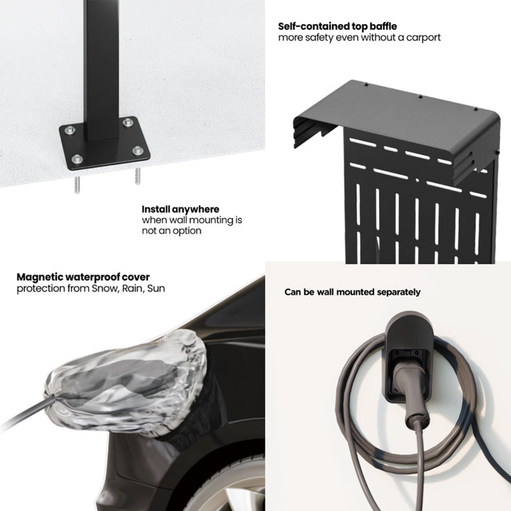 Udendørs stativ til EV- og PHEV-bilopladere fra Maclean, stål, maks. 15 kg, MCE456