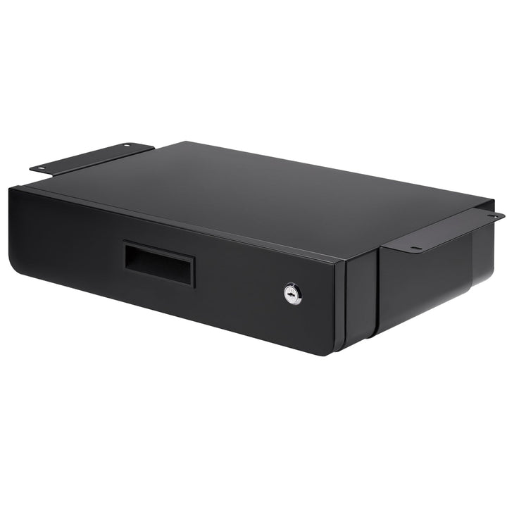 Ergonomisk skuffe til underskrivebord med nøgle Maclean, organizer, sort, maks. 5 kg, MC-461