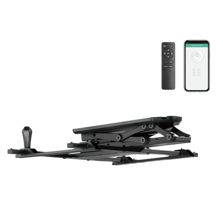 Maclean elektrisk loftmonteret tv-holder, TUYA-kompatibel, maks. VESA 600x400, til skrå vægge, fjernbetjening, 32"-70", 35 kg, MC-880T