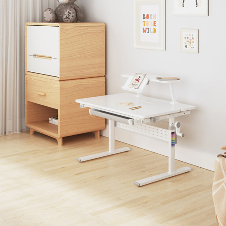 Ergo Office børneskrivebord, højdejusterbart, gråt, maks. 40 kg, 900 x 600 mm, ER-483