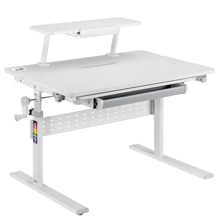 Ergo Office børneskrivebord, højdejusterbart, gråt, maks. 40 kg, 900 x 600 mm, ER-483