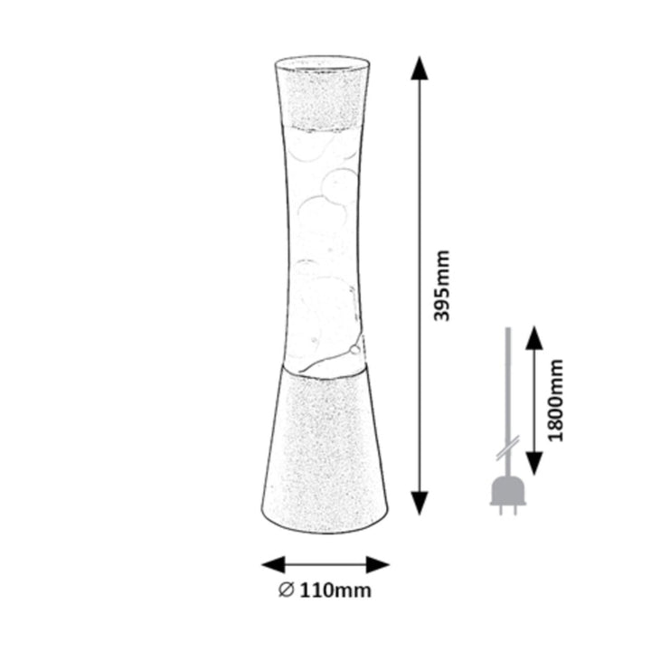 Minka, lavalampe Gy6.35 20W, 39,5 cm sølvblå - dekorativ lampe