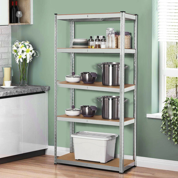 Metalopbevaringsreol, skab 175 kg x5 180x90x40cm GreenBlue, galvaniseret, sammenklappelig, MDF, GB378